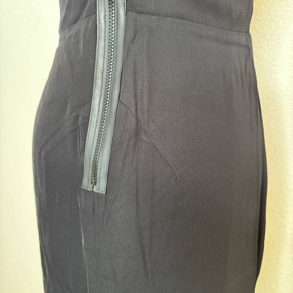 Manning Cartell Hi Lo Evening Dress US 6 Black Sleeveless Beaded Sheer Illusion - Picture 7 of 14